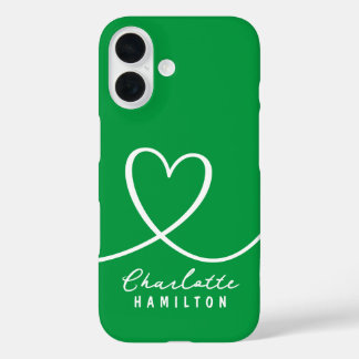 Coque Pour iPhone 16 Modern Love Heart Nom personnalisé