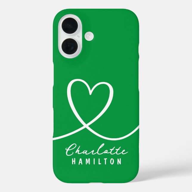 Coques Case-Mate iPhone Modern Love Heart Nom personnalisé (Verso)