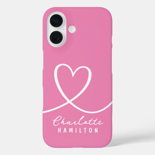 Coques Case-Mate iPhone Modern Love Heart Nom personnalisé (Verso)