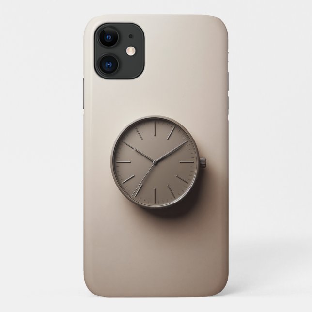 Coques Case-Mate iPhone Modern Minimalist Brown Clock - Sleek Aesthetic De (Dos)