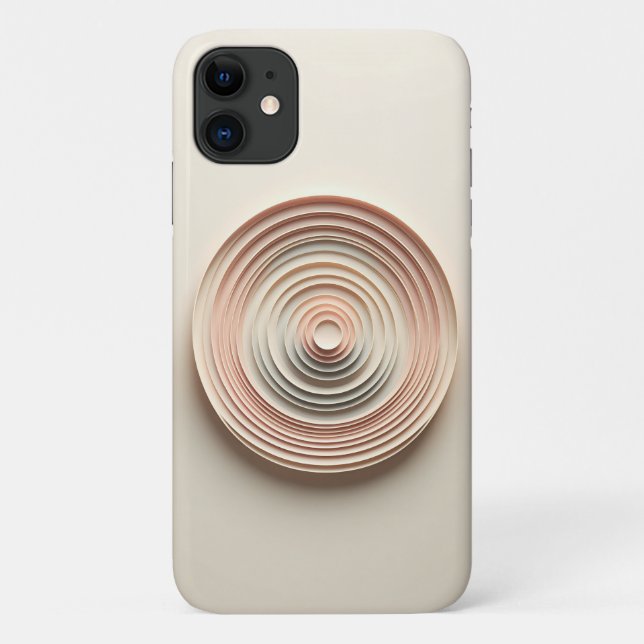 Coques Case-Mate iPhone Modern Minimalist Layered Circles Art Soft Pastel (Dos)
