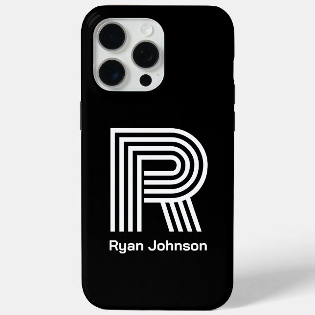 Coques Case-Mate iPhone Modern Monogram Noir  (Verso)