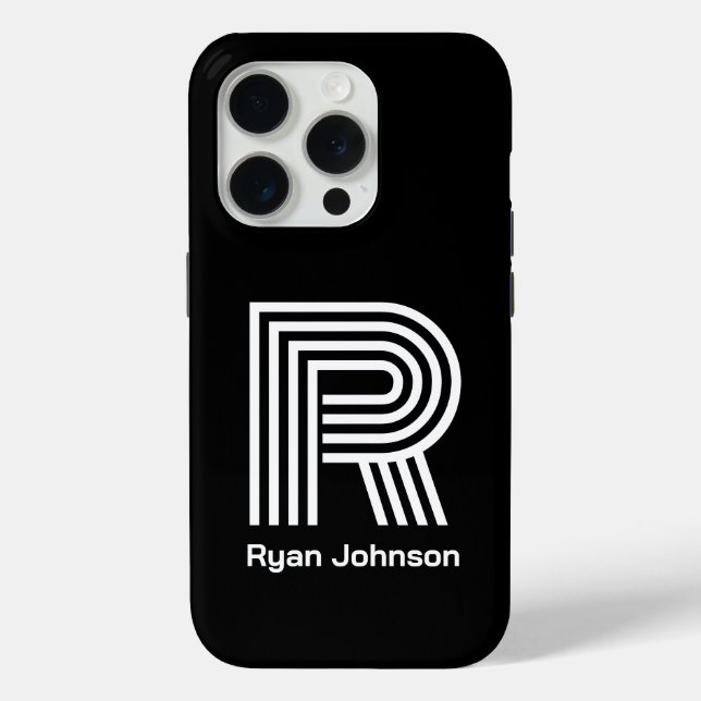 Coques Case-Mate iPhone Modern Monogram Noir  (Verso)