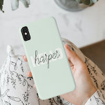 Case-Mate iPhone Case Modern Pastel Mint Bonjour Et Vous Nom<br><div class="desc">Modern Pastel Mint Bonjour Et Vous Nom</div>