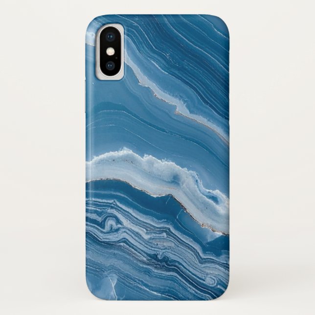 Coques Case-Mate iPhone Modern Stone Dusty Blue Marble (Dos)