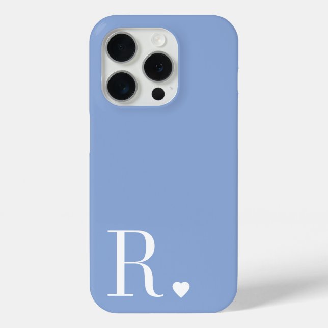 Coques Case-Mate iPhone modern stylish blue monogram initial  (Verso)
