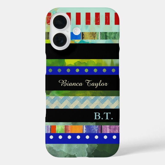 Coques Case-Mate iPhone modern & stylish stripes & custom-name (Verso)