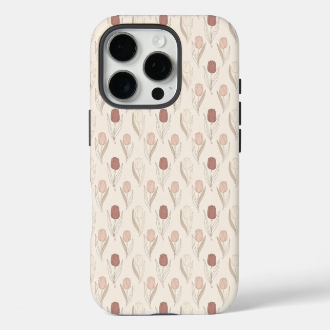 Coques Case-Mate iPhone Modern Tulip Floral Pattern (Verso)