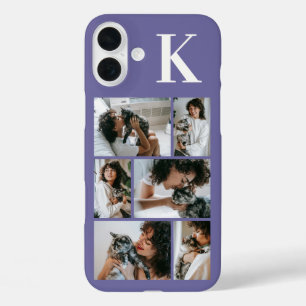 Coque Pour iPhone 16 Plus Moderne 6 Photo Violet pour Animaux de Compagnie