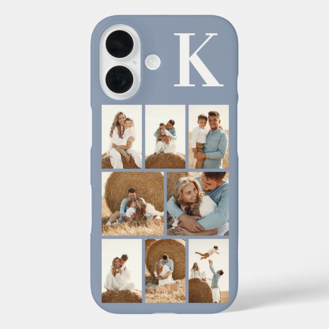 Coques Case-Mate iPhone Moderne 8 Photo Bleu Poussiéreux (Verso)