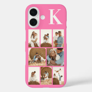Coque Pour iPhone 16 Moderne 8 Photo Rose