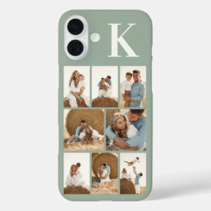 Coque Pour iPhone 16 Plus Moderne 8 Photo Vert Sauge