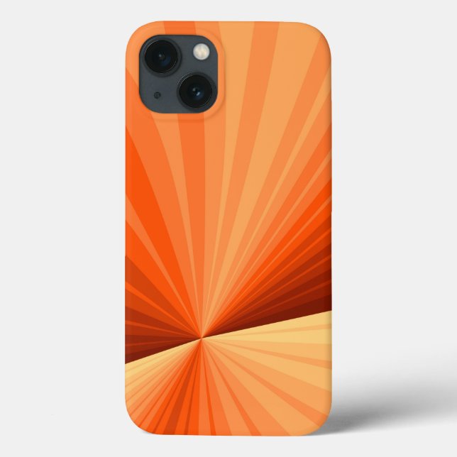 Coques Case-Mate iPhone Moderne Abstrait Graphique Fractal Orange Rouge Va (Verso)