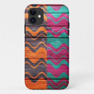 Coque iPhone 11 Moderne Abstrait Pastel Wood #3