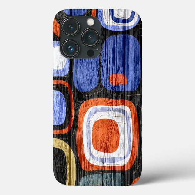 Coques Case-Mate iPhone Moderne Abstrait Pastel Wood Look Coque-Mate iPhon (Verso)