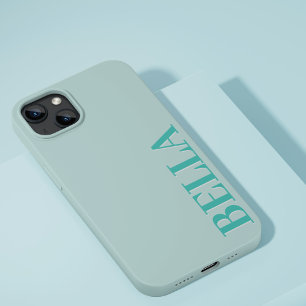 Coque Case-Mate iPhone Moderne aqua vert initial minima contemporain