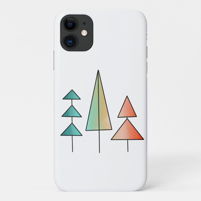 Coques Case-Mate iPhone moderne arc-en-ciel arbres roses sarcelle simple m (Dos)
