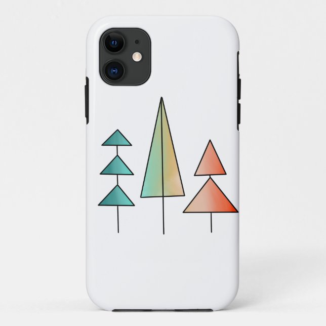 Coques Case-Mate iPhone moderne arc-en-ciel arbres roses sarcelle simple m (Dos)