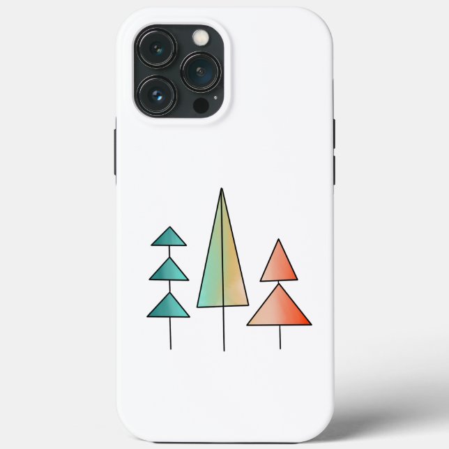 Coques Case-Mate iPhone moderne arc-en-ciel arbres roses sarcelle simple m (Verso)