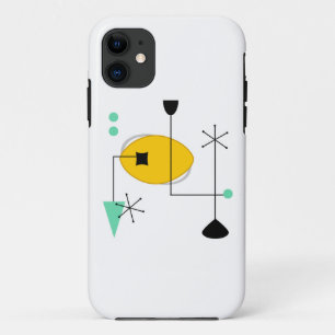 Etui iPhone Case-Mate moderne bleu jaune simple rétro du milieu du siècl