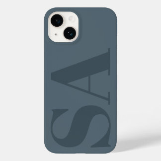 Coque Case-Mate iPhone Moderne bleu poussiéreux initial minimaliste conte