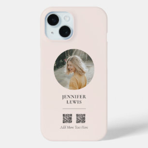 Coque Case-Mate iPhone Moderne Blush Pink Photo Médias sociaux
