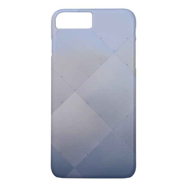 Coques Case-Mate iPhone Moderne brillant À damiers métal bleu (Dos)