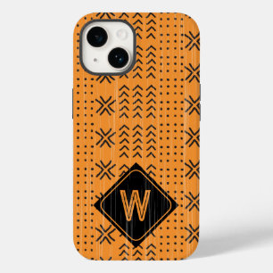 Coque Case-Mate iPhone Moderne Burning Orange Boudcloth Africain Monogram