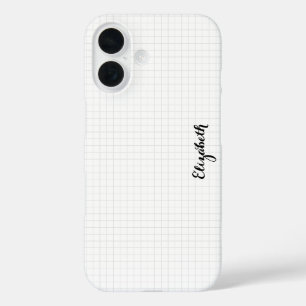 Coque Pour iPhone 16 Moderne Carré noir blanc élégant Monogramme