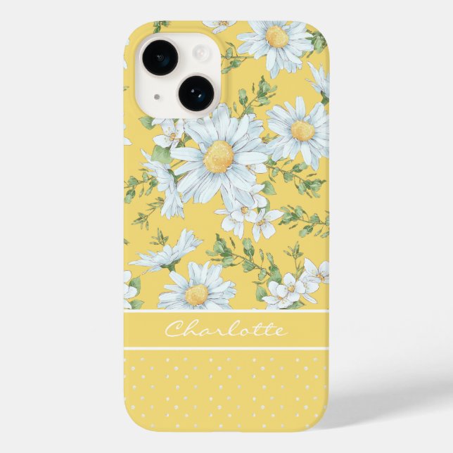 Coques Case-Mate iPhone Moderne Chic Fleurie à Points Personnalisé  (Verso)