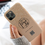 Coque Case-Mate iPhone Moderne chic or entreprise logo entreprise code qr<br><div class="desc">Parties scintillant d'or moderne noir et faux chic ombre sur le logo d'entreprise jaune qr code. Une façon simple et efficace de faire connaître votre entreprise.</div>