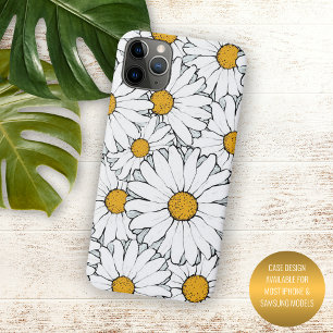 Coque Case-Mate iPhone Moderne Chic Ornate Daisy Motif Floral Aquarelle