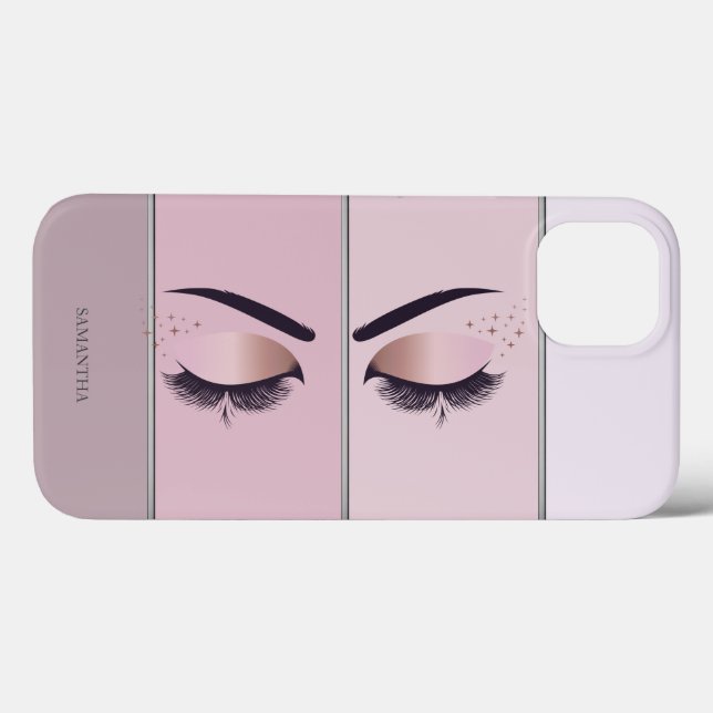 Coques Case-Mate iPhone Moderne chic rayé, cils frais (Verso (horizontal))