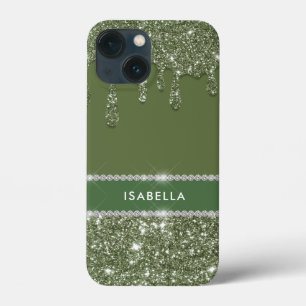Case-Mate iPhone Case Moderne Chic Sage Green Parties scintillant Sparkl