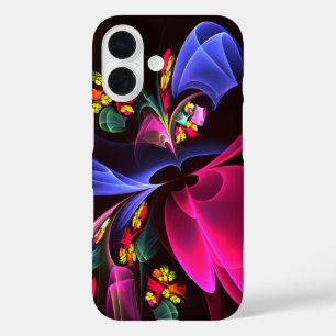 Coque Pour iPhone 16 Moderne coloré Floral Abstrait Art Motif #06