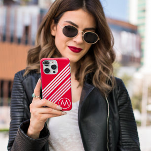 Coque Case-Mate iPhone Moderne Contemporain Gras Rouge Blanc Gris Personn