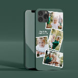 Coque Case-Mate iPhone Moderne design multi photo famille sage vert chic<br><div class="desc">Conception moderne et design multi-photo famille de téléphone électronique. Idéal anniversaire,  Noël,  jour de la mère ou la conception de la Fête des pères. la couleur verte peut être changée.</div>