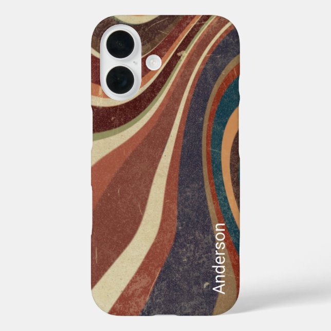 Coques Case-Mate iPhone Moderne Élégant Monogramme de Ligne Rétro (Verso)