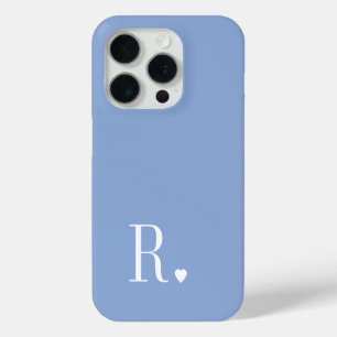 Coque Case-Mate iPhone moderne élégant monogramme initiale bleu bébé