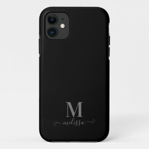 Case-Mate iPhone Case Moderne Elegant noir et gris Monogramme