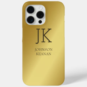 Coque Case-Mate iPhone Moderne Elegant Or Metallic Nom monogrammé