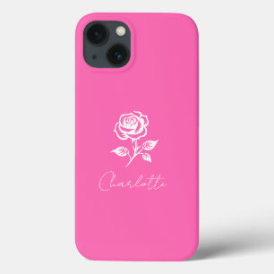 Case-Mate iPhone Case Moderne Élégant Rose Chaud Et Rose Nom Personnalis