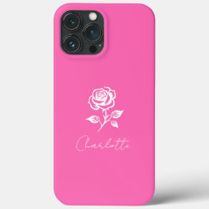 Case-Mate iPhone Case Moderne Élégant Rose Chaud Et Rose Nom Personnalis