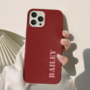 Coque Case-Mate iPhone Moderne Élégant Rouge Profond Personnalisé