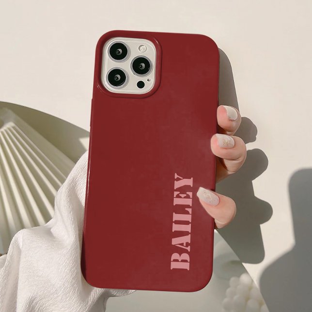 Coques Case-Mate iPhone Moderne Élégant Rouge Profond Personnalisé  (Créateur téléchargé)