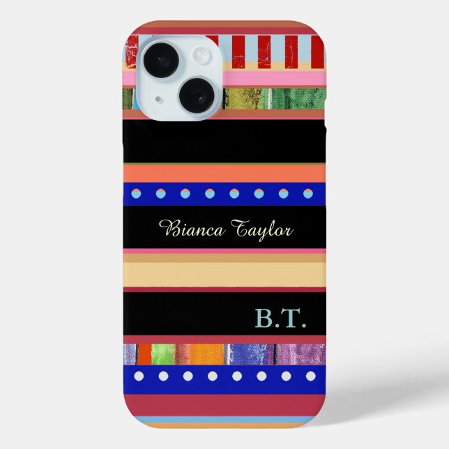 Coques Case-Mate iPhone Moderne et élégant rayures . pour ajouter un nom (Verso)