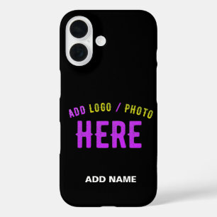 COQUE POUR iPhone 16 MODERNE ET MODERNE PERSONNALISABLE NOIR VÉRIFIÉ