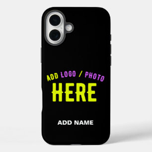 COQUE POUR iPhone 16 PLUS MODERNE ET MODERNE PERSONNALISABLE NOIR VÉRIFIÉ