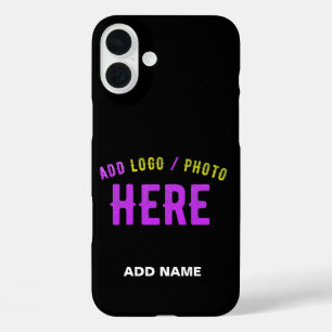 COQUE POUR iPhone 16 PLUS MODERNE ET MODERNE PERSONNALISABLE NOIR VÉRIFIÉ