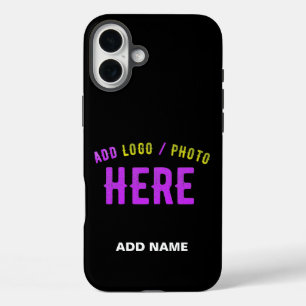 COQUE POUR iPhone 16 PLUS MODERNE ET MODERNE PERSONNALISABLE NOIR VÉRIFIÉ